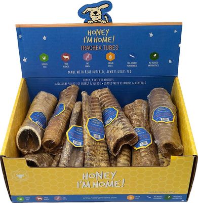Honey I&#39;m Home Buffalo Trachea Tubes Dog Chew Single