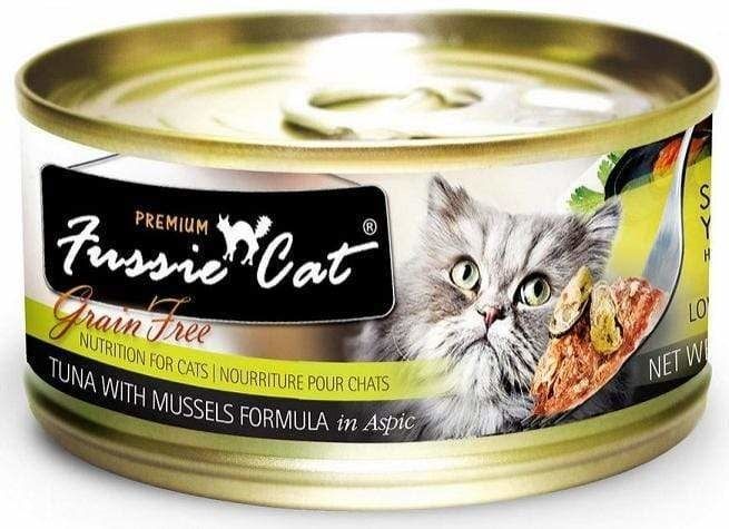 Fussie Cat Premium Grain-Free Tuna with Mussels Formula in Aspic Canned Wet Cat Food 5.5-oz