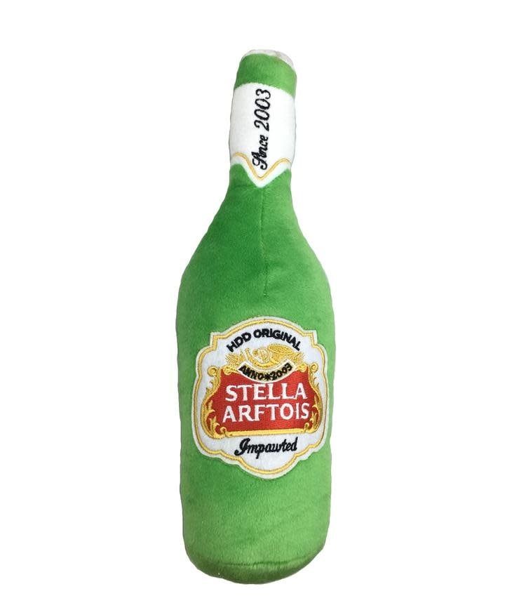 Haute Diggity Dog Stella Arftois Beef Bottle Plush Dog Toy