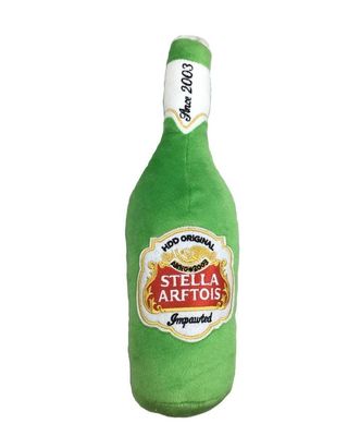 Haute Diggity Dog Stella Arftois Beef Bottle Plush Dog Toy