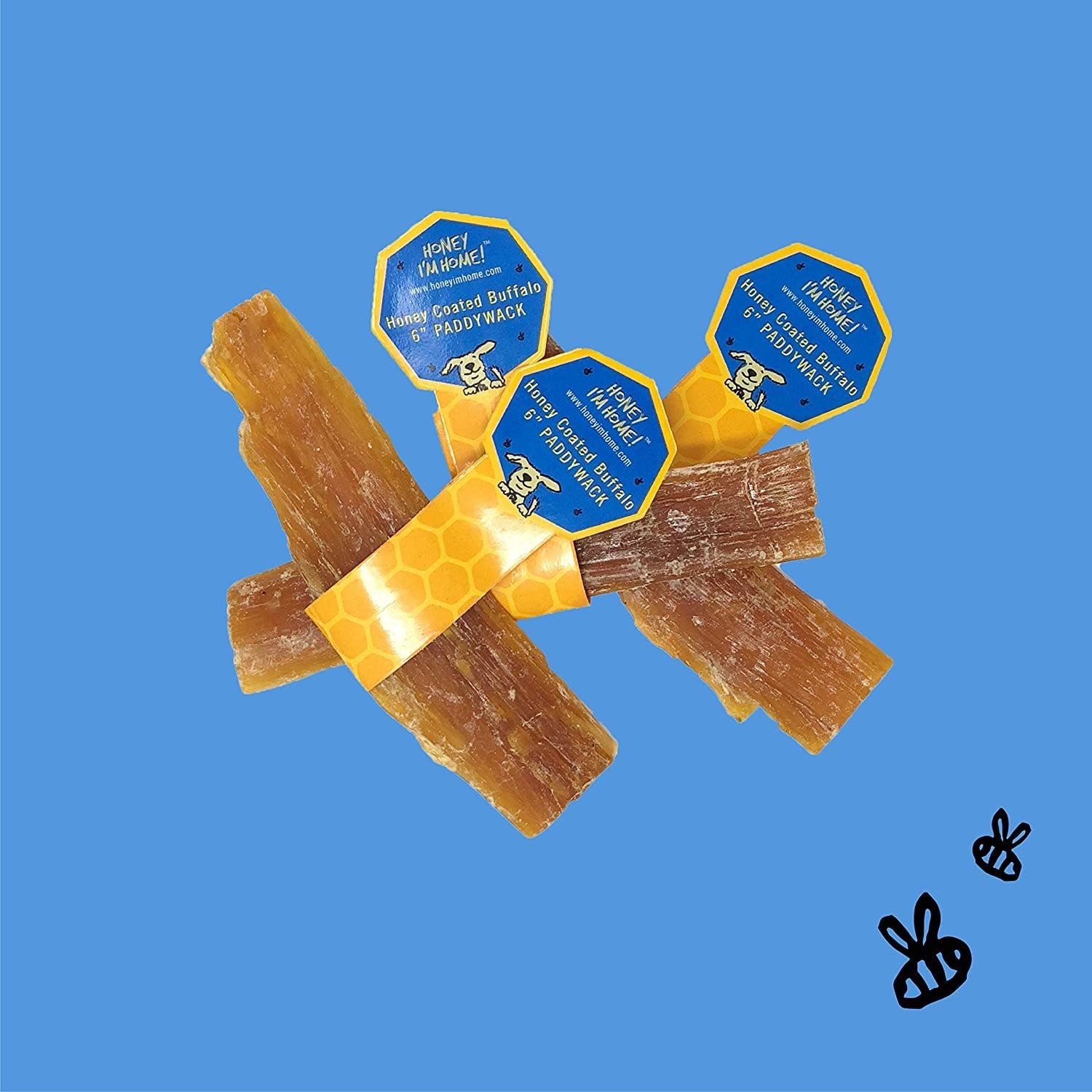 Honey I&#39;m Home 6&quot; Buffalo Paddywack Stick Dog Chew Single