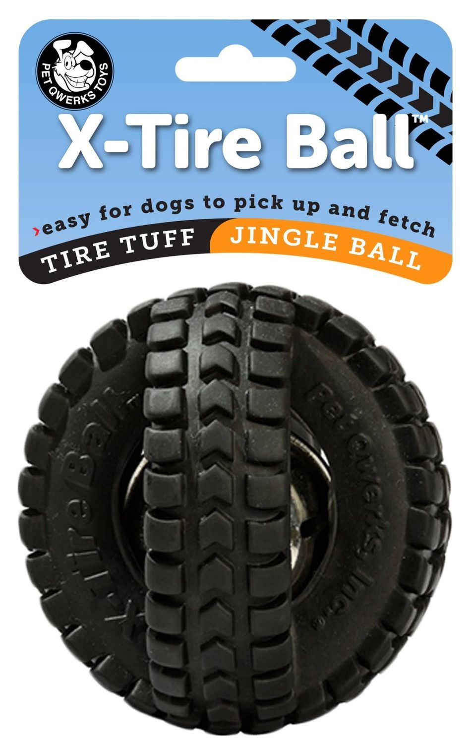 Pet Qwerks Jingle X-Tire Dog Ball Toy Medium