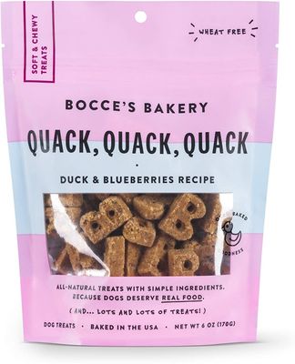 Bocce&#39;s Bakery Quack, Quack, Quack Dog Soft &amp; Chewy Treats 6-oz