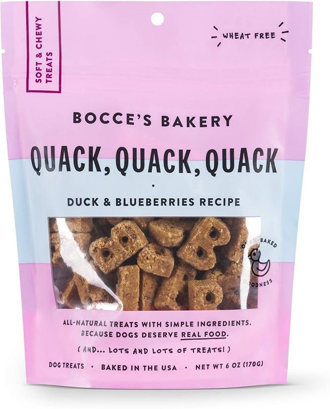 Bocce&#39;s Bakery Quack, Quack, Quack Dog Soft &amp; Chewy Treats 6-oz