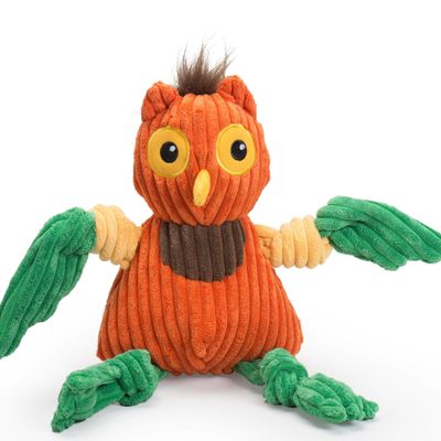 HuggleHounds Limited Edition Poppy the Owl Knottie Plush Dog Toy Large