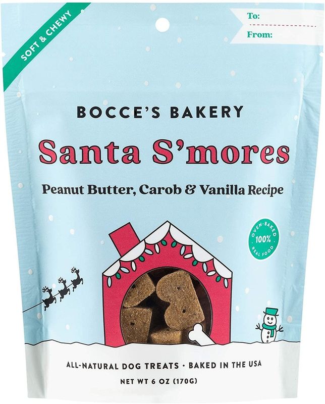 Bocce&#39;s Bakery Santa S&#39;mores Dog Soft &amp; Chewy Treats 6-oz