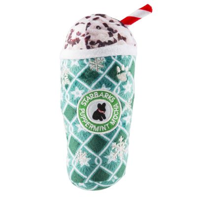 Haute Diggity Dog Starbarks Green Stars Puppermint Mocha Plush Dog Toy