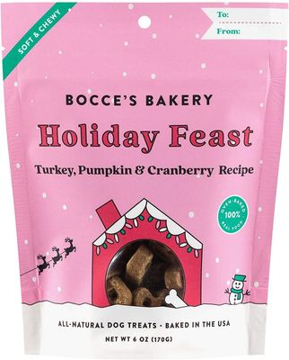 Bocce&#39;s Bakery Holiday Feast Dog Soft &amp; Chewy Treats 6-oz