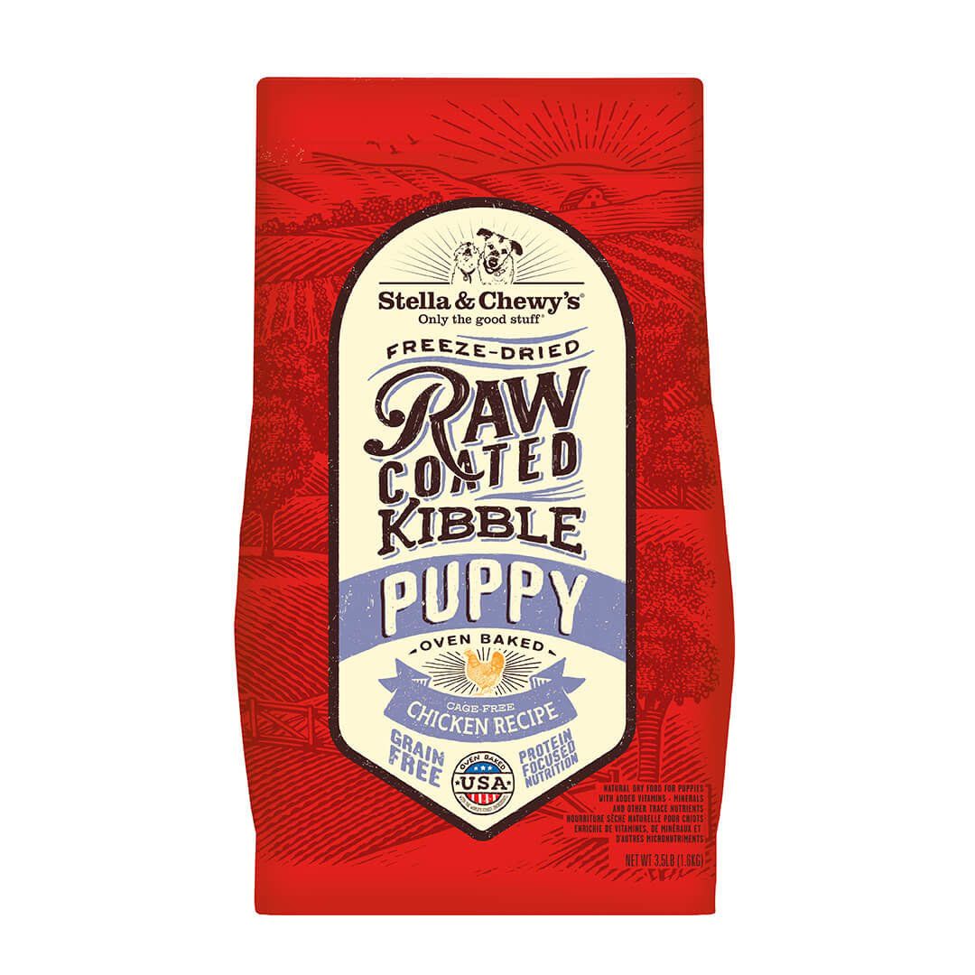 Stella &amp; Chewy&#39;s Raw Coated Kibble Puppy Cage-Free Chicken Recipe Dry Dog Food, Size: 3.5-lb