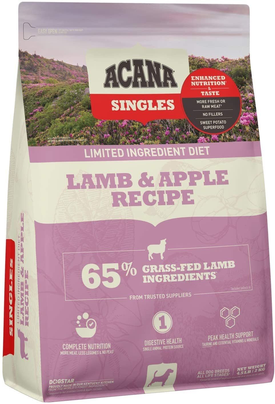 ACANA Singles Lamb &amp; Apple Recipe Dry Dog Food, Size: 4.5-lb