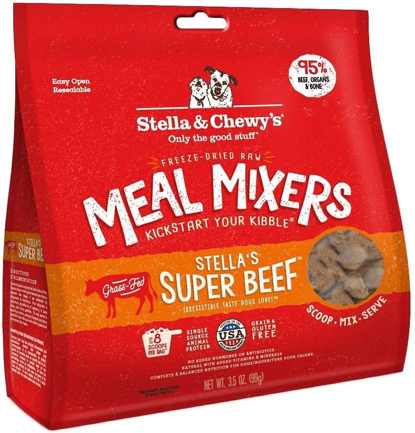 Stella &amp; Chewy&#39;s Meal Mixers Stella&#39;s Super Beef Raw Freeze-Dried Dog Food, Size: 3.5-oz