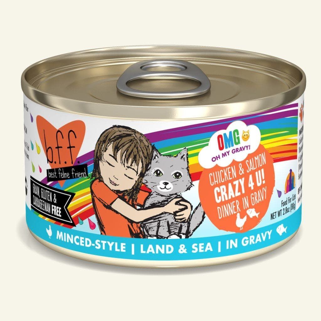 Weruva BFF OMG Chicken &amp; Salmon Crazy 4 U! Canned Wet Cat Food, Size: 2.8-oz
