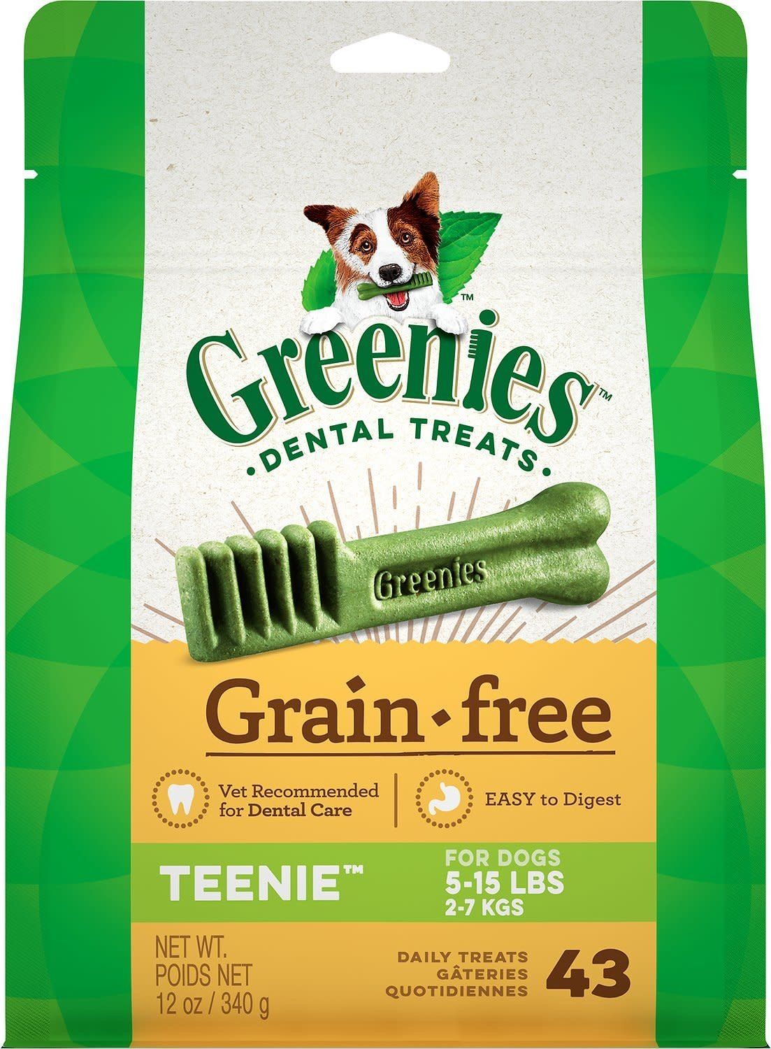GREENIES Grain-Free Teenie Dental Dog Chew Treats, Size: 12-oz (43 Count)