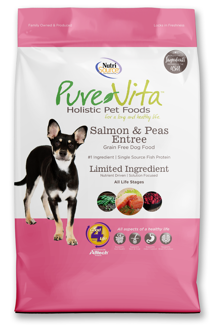 Pure Vita Salmon &amp; Peas Entree Dry Dog Food, Size: 5-lb