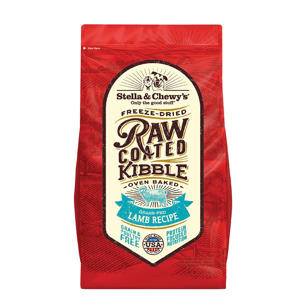 Stella &amp; Chewy&#39;s Raw Coated Kibble Grass-Fed Lamb Recipe Dry Dog Food, Size: 3.5-lb