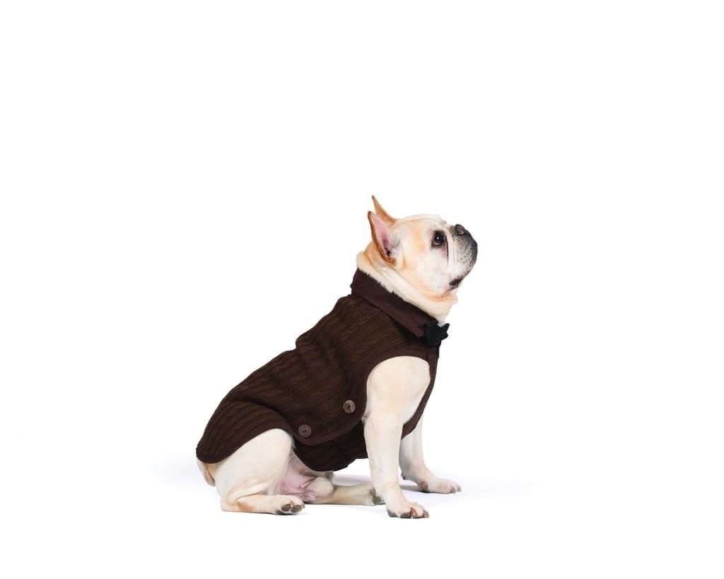 Dog Gone Smart Brown Nano Knit Dog Sweater, Size: 12&quot;
