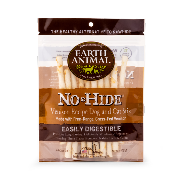 Earth Animal No-Hide Venison Chew Stix Dog &amp; Cat Treats (10 Pack)