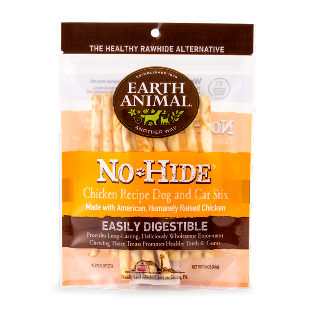 Earth Animal No-Hide Chicken Chew Stix Dog &amp; Cat Treats (10 Pack)