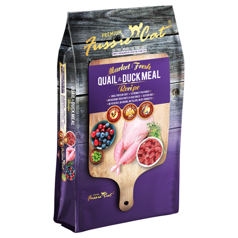Fussie Cat Market Fresh Grain-Free Quail &amp; Duck Meal Recipe Dry Cat Food 2-lb