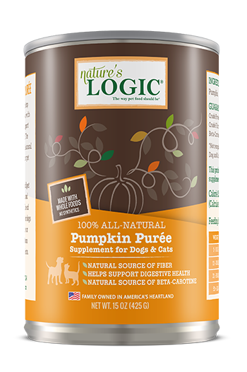 Nature's Logic Pumpkin Puree Supplement for Dogs &amp; Cats 15-oz