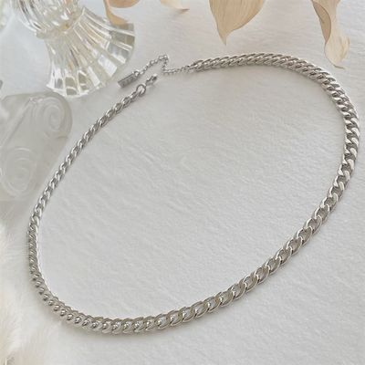 Pika &amp; Bear “One Chain” Large Link Chain Necklace In Silver (17”)