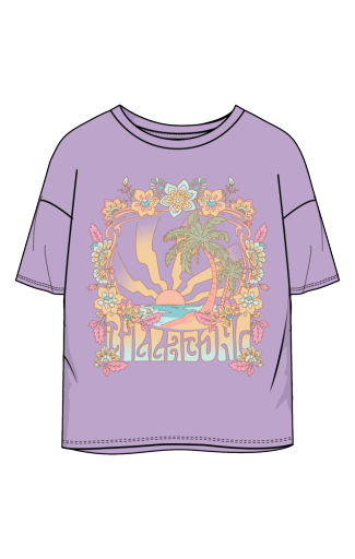 GIRLS&#39; SUN DIAL OVERSIZED T-SHIRT, Size: XS, Colour: peaceful lilac, Season: spring 2025