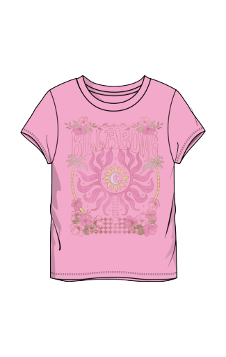 GIRLS&#39; MYSTIC SUN T-SHIRT, Size: S, Colour: pink dream, Season: spring 2025