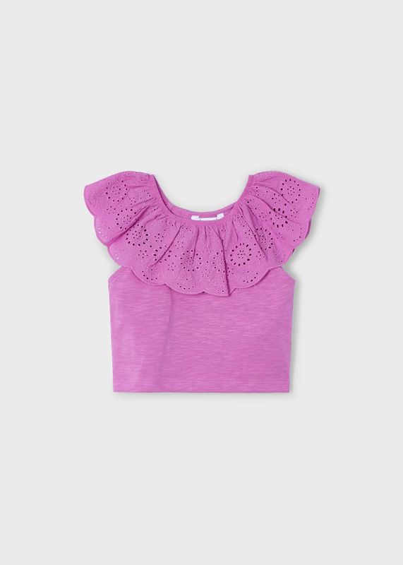 Mayoral/#3012/Kids/Girls S/S Eyelet T-Shirt/Orchid