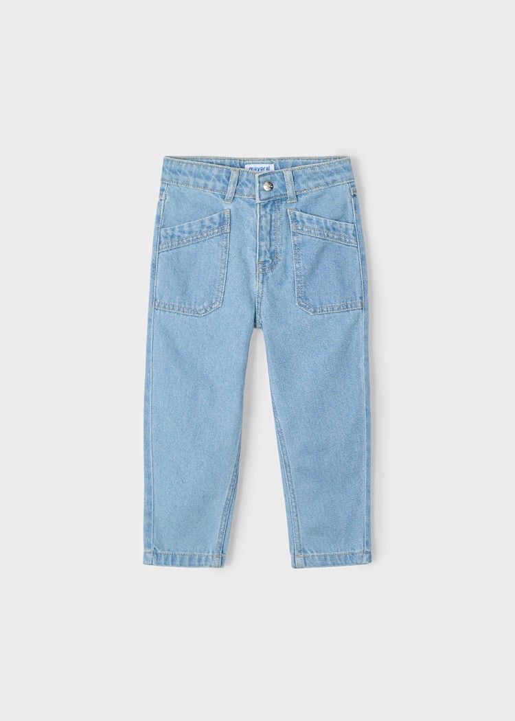 Mayoral/#3554/Kids/Girls Mom Fit Jeans/Bleach
