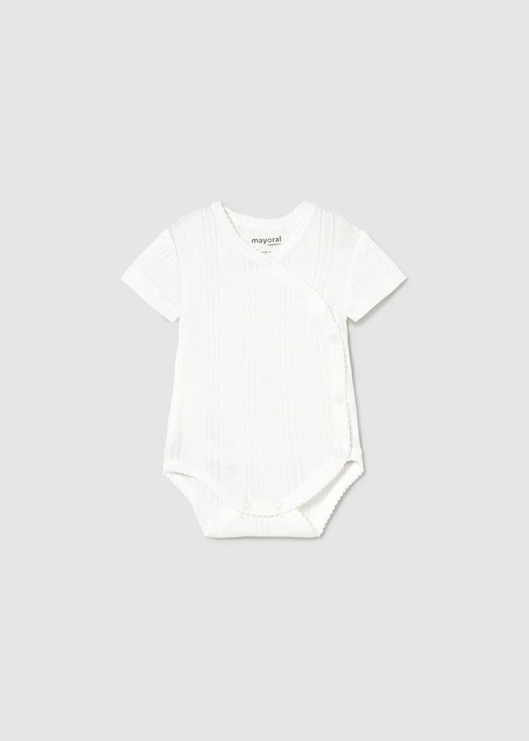 Mayoral/#1746/Infant/S/S Eyelet Bodysuit/White