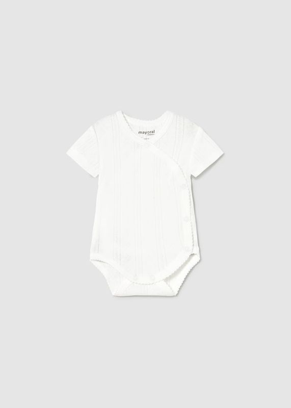 Mayoral/#1746/Infant/S/S Eyelet Bodysuit/White