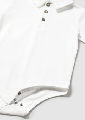 Mayoral/#1744/Infant/ S/S Boys Polo Bodysuit/Ivory