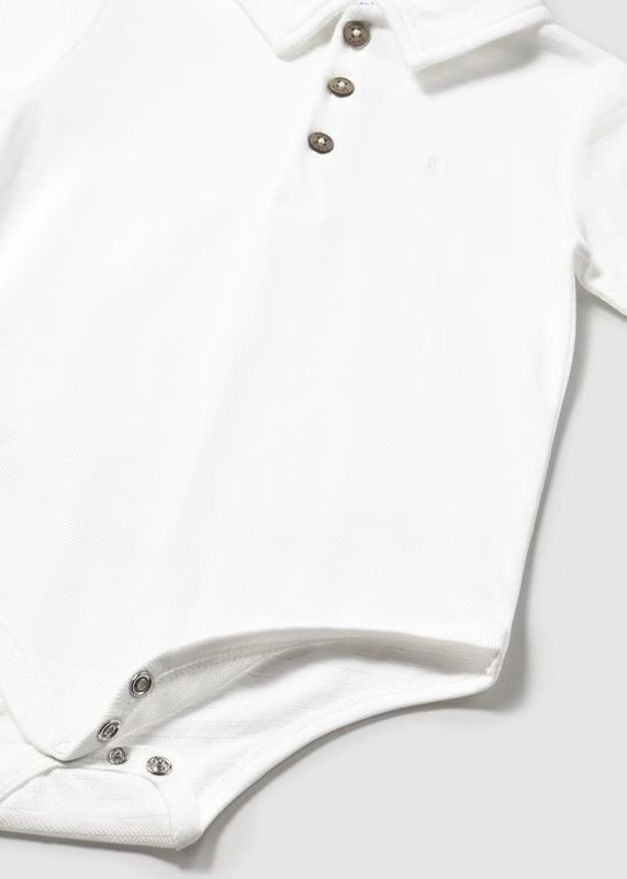 Mayoral/#1744/Infant/ S/S Boys Polo Bodysuit/Ivory