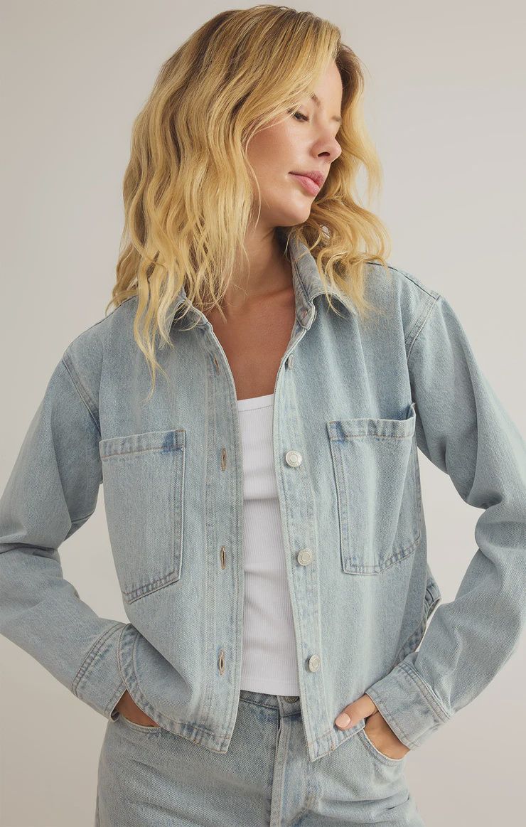 Cropped Denim Jacket - Faded Indigo
