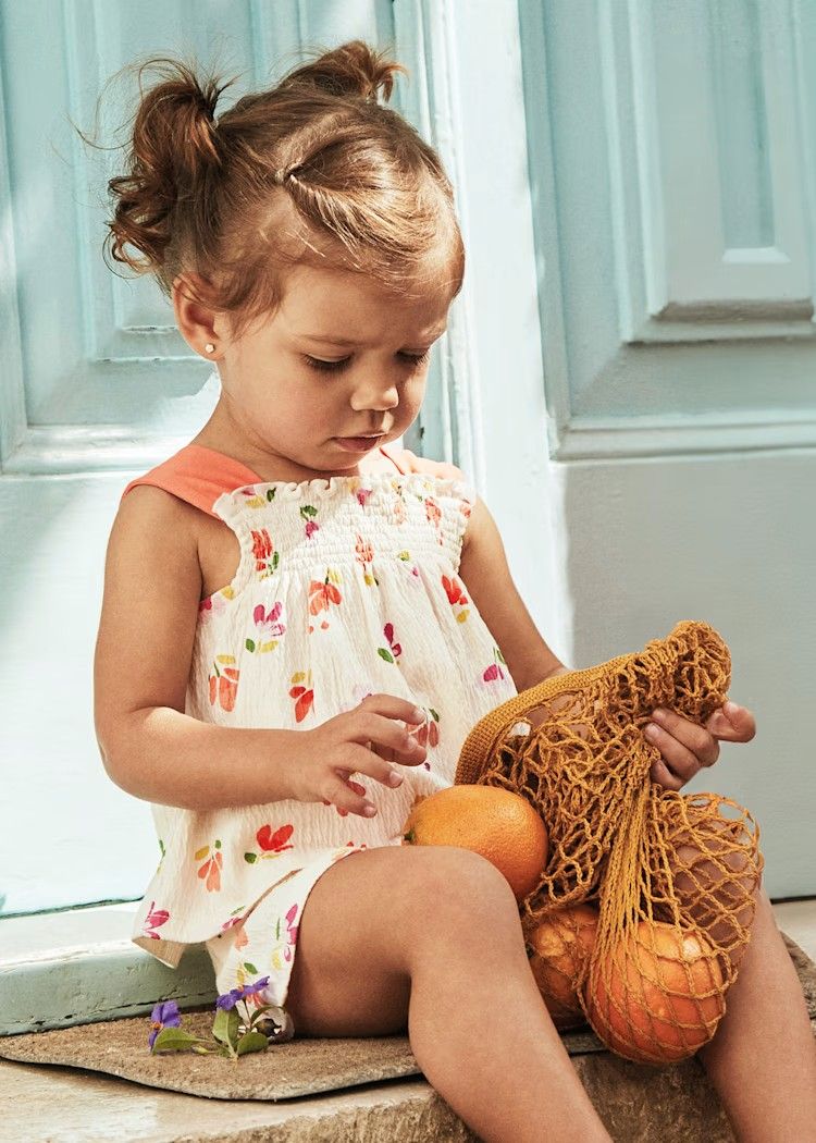 Mayoral 1230/Bambula Shorts Set/Zanahoria