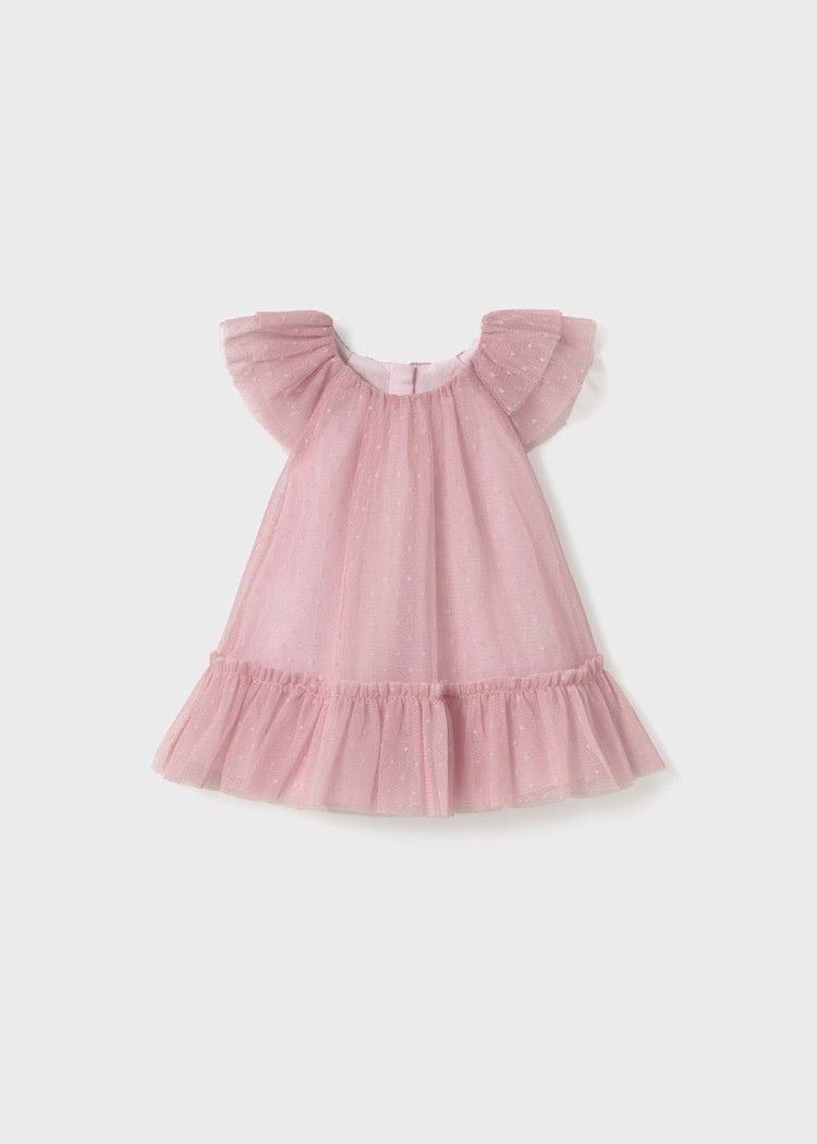 Mayoral Newborn 1850 Tulle Dress In Sakura