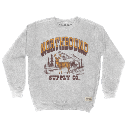 DEER CREWNECK FLEECE, Size: S, Colour: GREY HEATHER, Season: SPRING-SUMMER 2025