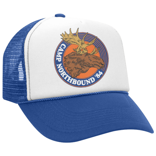 CAMP &#39;84 TRUCKER HAT, Size: One Size Fits All, Colour: WHITE / ROYAL, Season: SPRING-SUMMER 2025