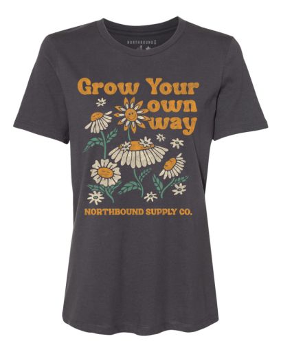 GROW YOUR OWN WAY T-SHIRT, Size: S, Colour: DARK GREY, Season: SPRING-SUMMER 2025