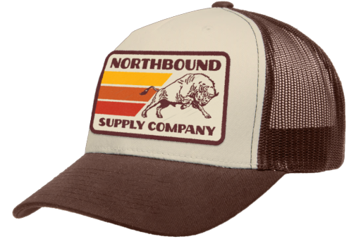 BISON TRUCKER HAT, Size: One Size Fits All, Colour: BROWN / NATURAL, Season: SPRING-SUMMER 2025
