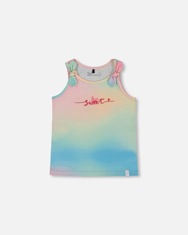 Deux par Deux Tank Top With Knots Multicoloured Tie Dye