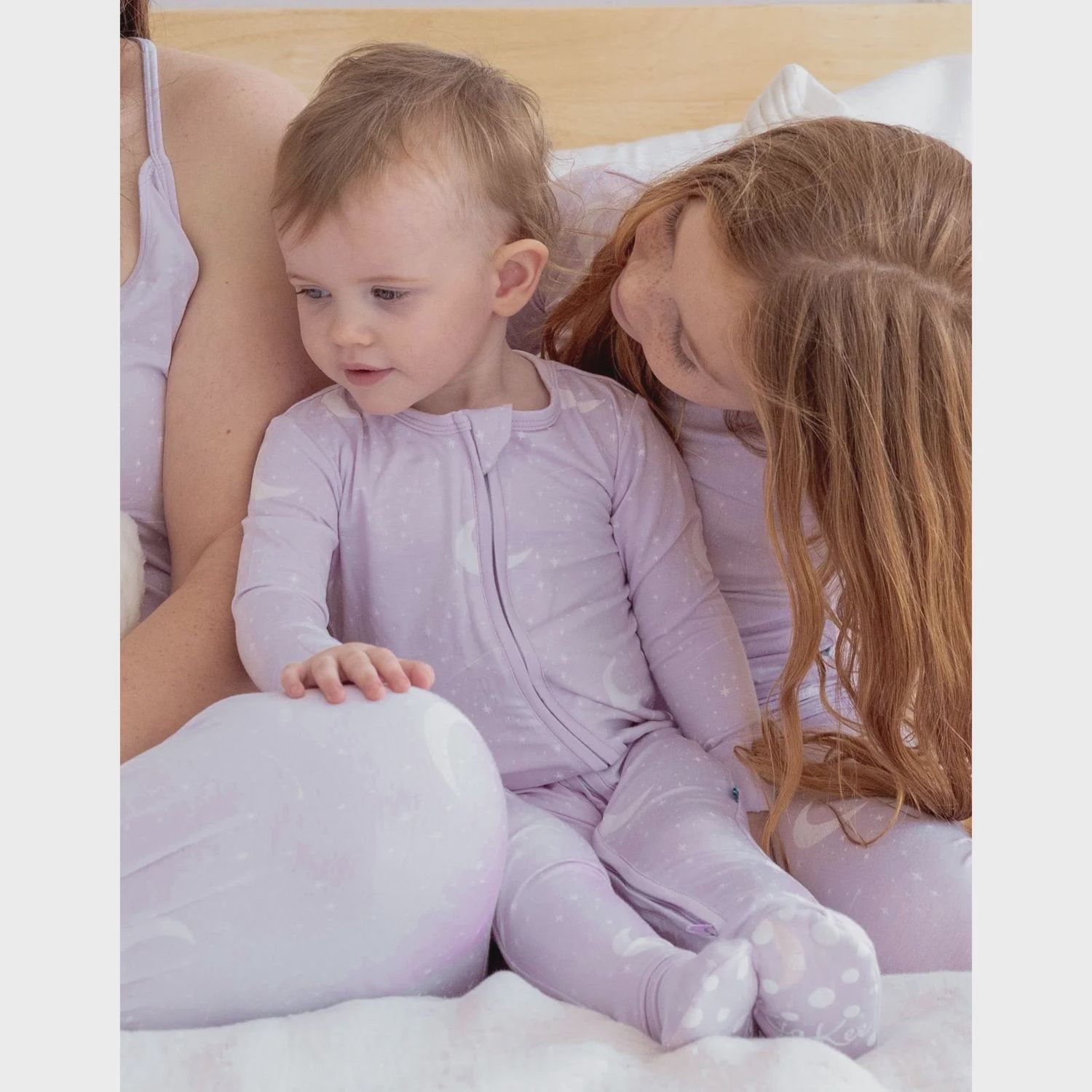 Kickee Pants Print Footie w/ 2 Way Zipper - Thistle Starry Sky &amp; Moon