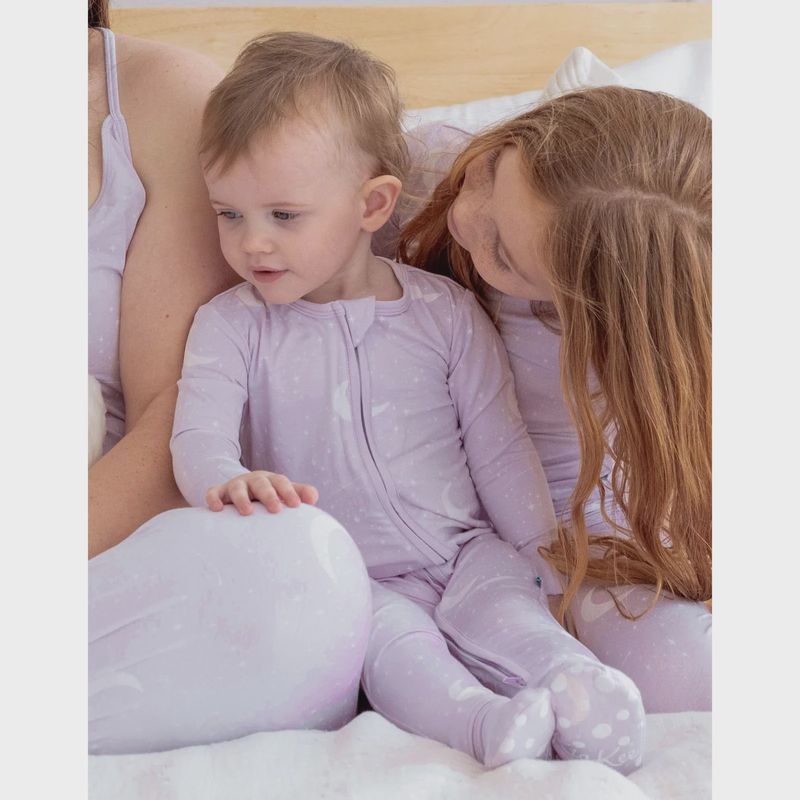 Kickee Pants Print Footie w/ 2 Way Zipper - Thistle Starry Sky &amp; Moon