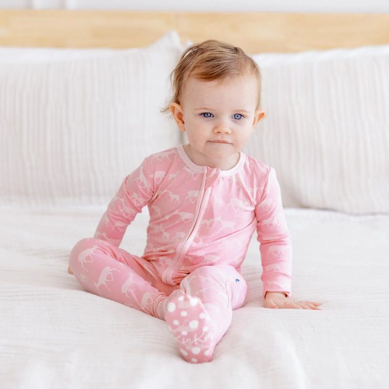 Kickee Pants/Print Footie with 2-Way Zipper/Cake Pop Doe &amp; Fawn