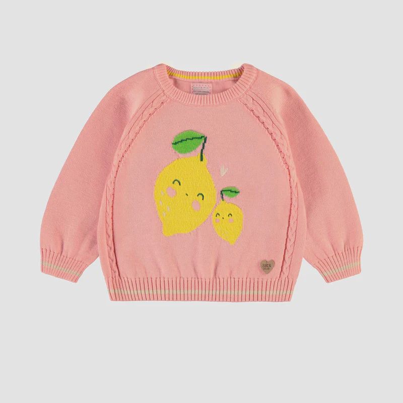 Souris Mini/Knit Sweater with Lemon/Pink