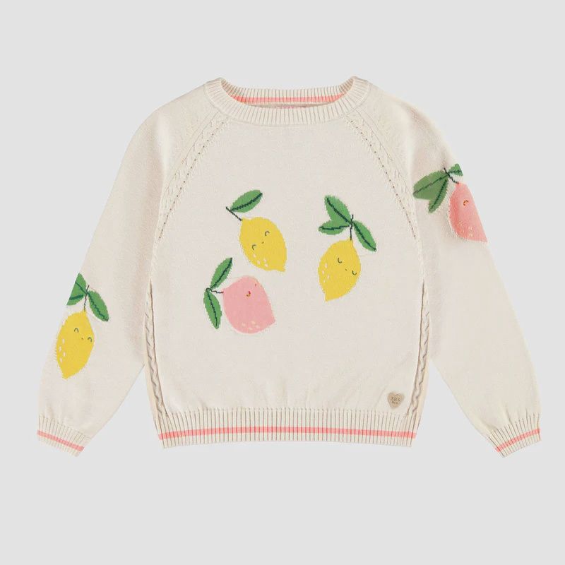 Souris Mini/Cream Knit Sweater with Lemons