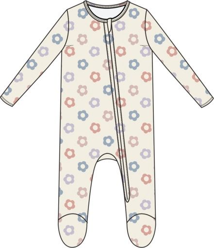 Daisy Pop 2 Way Zipper Footie, Size: NB, Colour: MULTI, Season: AD SPRING ‘25