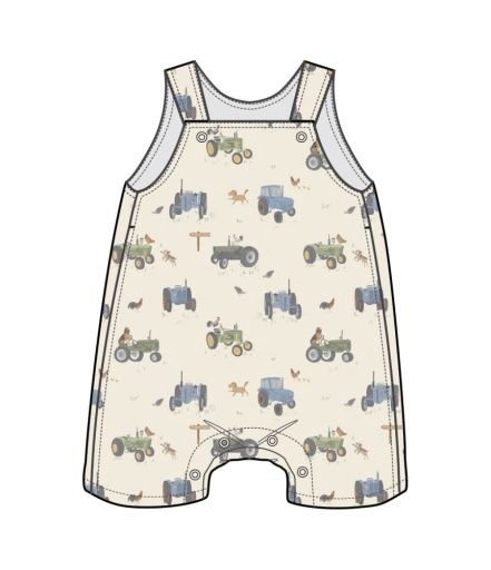 Tractors And Friends Uni Overall Shortie, Size: 0-3M, Colour: MULTI, Season: AD SPRING ‘25