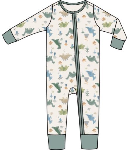 Soft Dinos 2 Way Zipper Romper, Size: 6-12M, Colour: MULTI, Season: AD SPRING ‘25