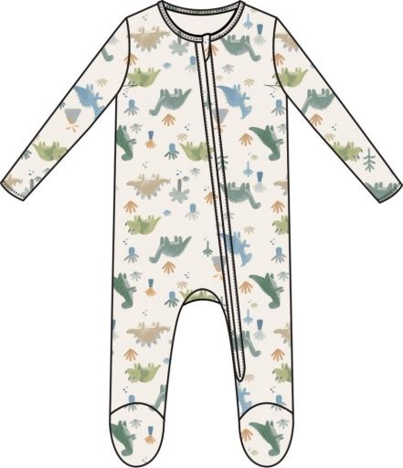Soft Dinos 2 Way Zipper Footie, Size: NB, Colour: MULTI, Season: AD SPRING ‘25